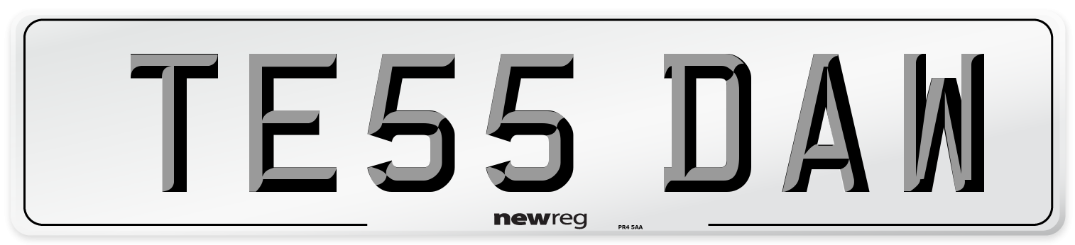 TE55 DAW Number Plate from New Reg